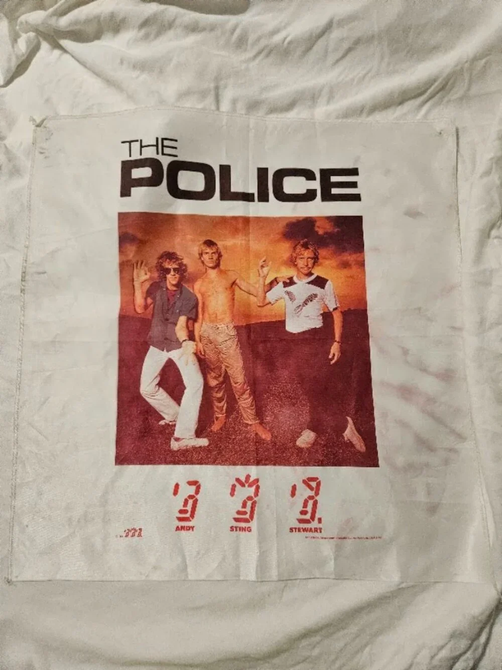 1982 THE POLICE GHOST IN THE MACHINE WALL HANGING Cloth Poster Banner 45” x 45